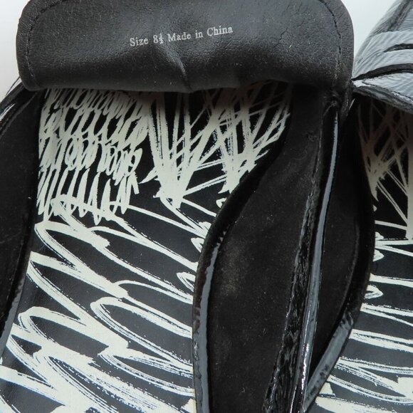 Dolce Vita Womens 8.5 Shiny Black Leather Upper Slip On Slide Loafer Flats - Picture 7 of 11